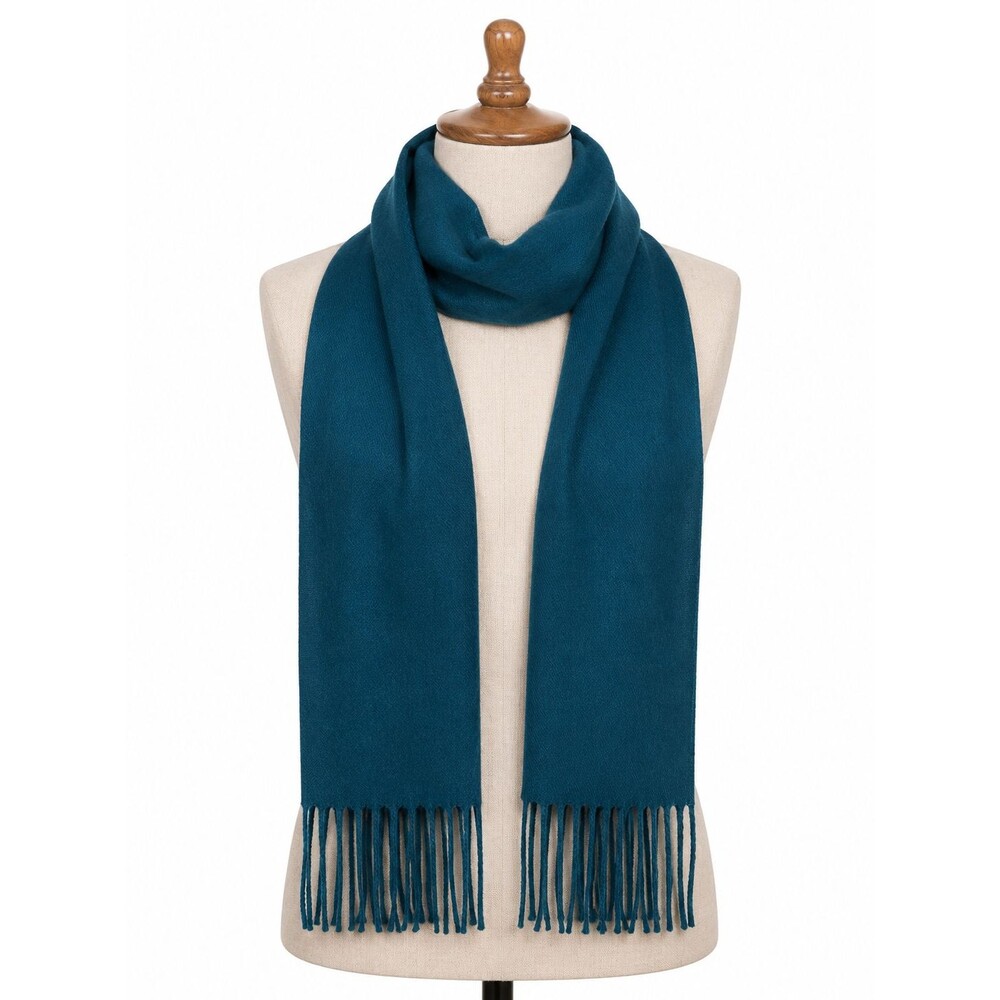 Christian Dior Esharpes Cashmaire Scarf Teal Fringe Preppy Heritage Soft Japan